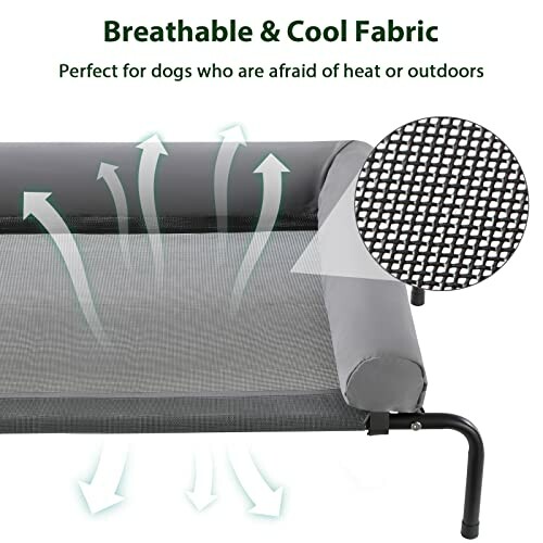 Breathable and cool fabric dog bed with mesh design.