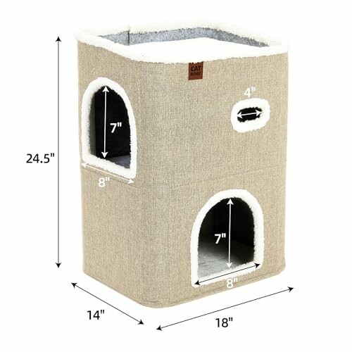 Cat condo tower with two levels and dimensions