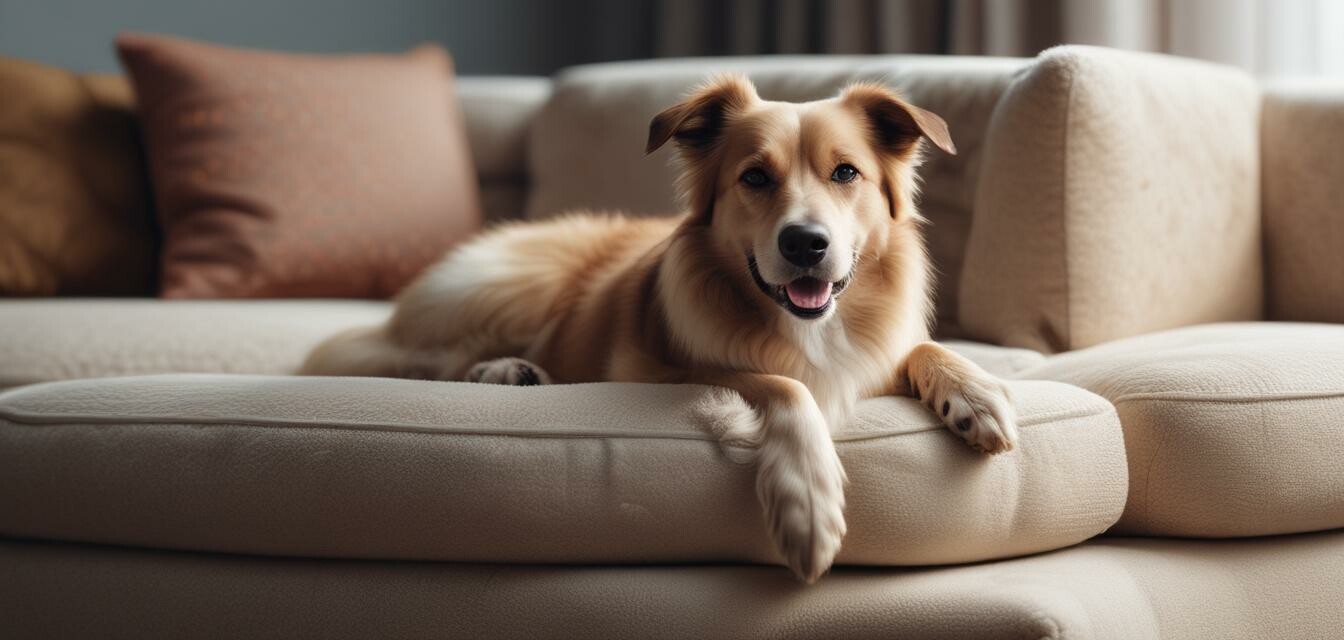 Dog Relaxing on Sofa