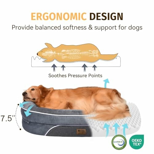 WOZOKE Orthopedic Waterproof Large Dog Bed