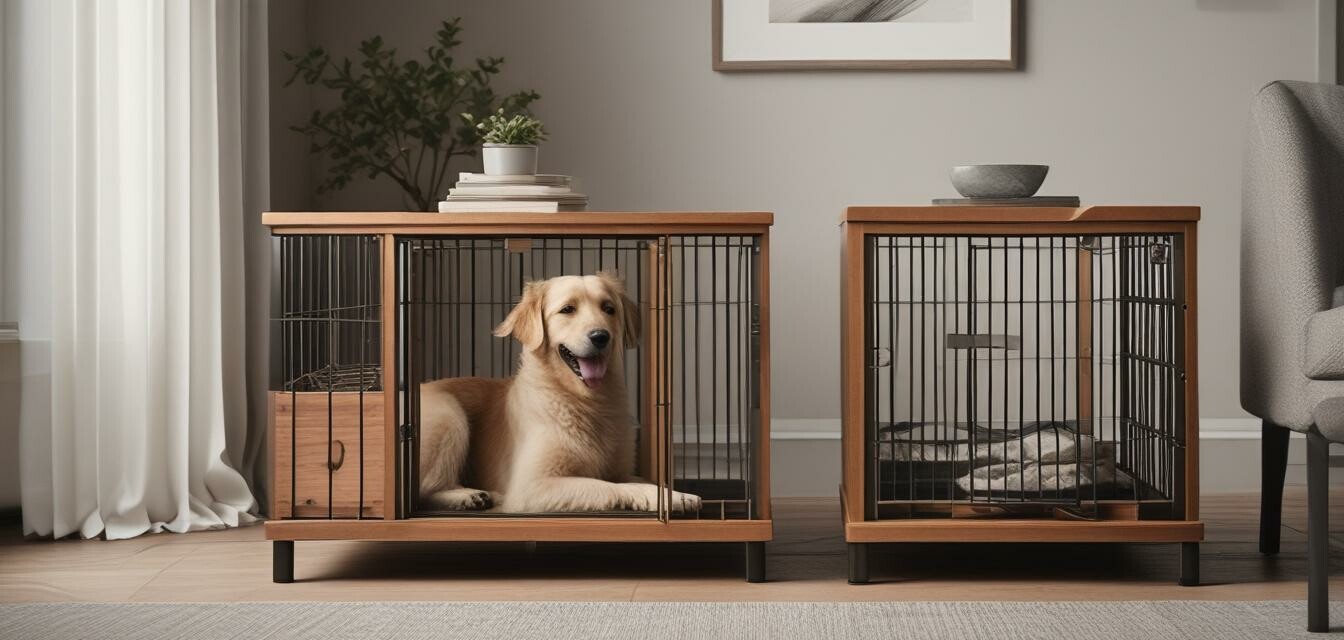 Furniture-Style Dog Crate with Storage