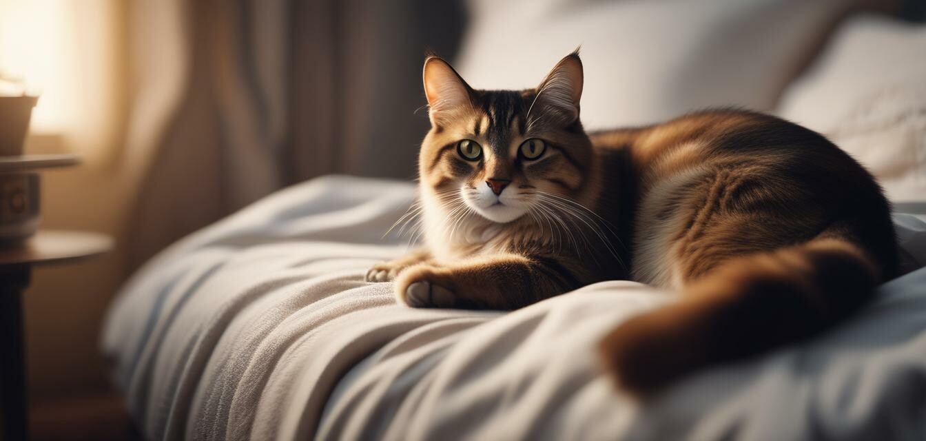 Cat on Bed with Pet Protector