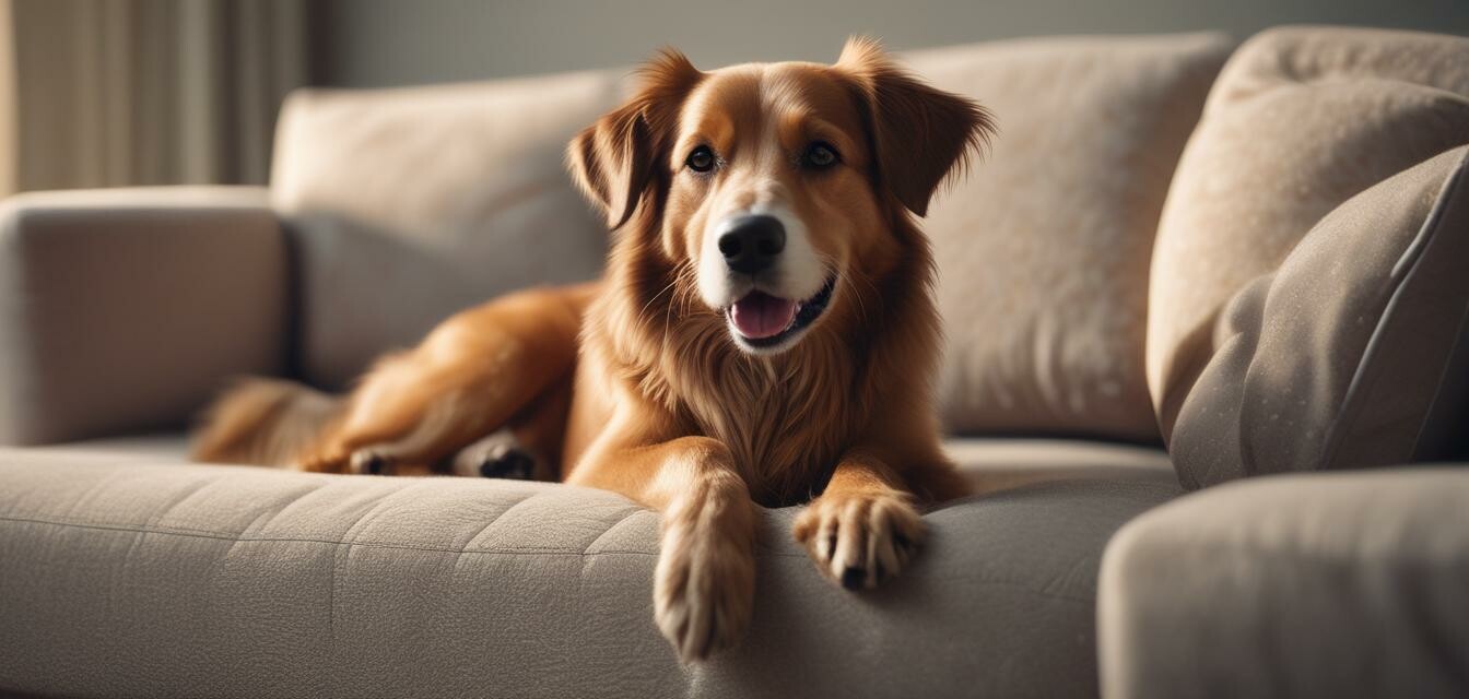 Dog on Couch with Pet Protector