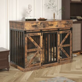 2-in-1 Farmhouse Dog Crate Furniture