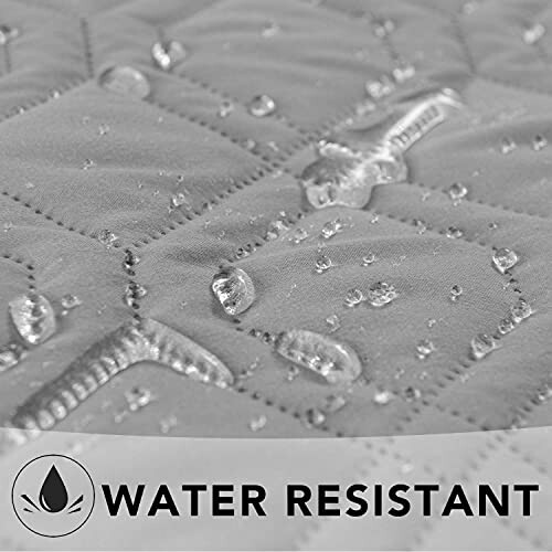 Close-up of water-resistant fabric with droplets